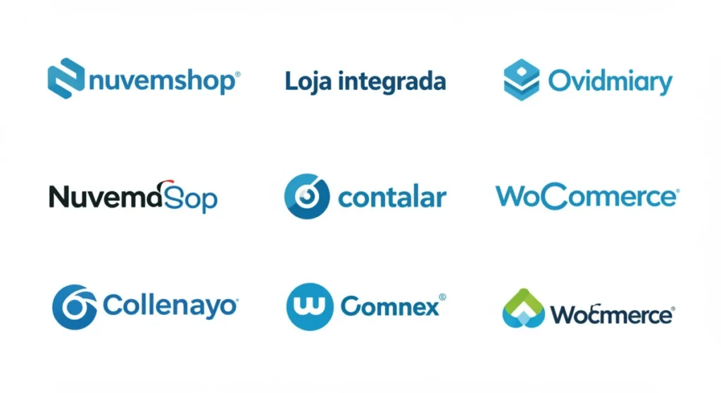 Plataformas para criar loja virtual com baixo investimento: Nuvemshop, Loja Integrada, WooCommerce.